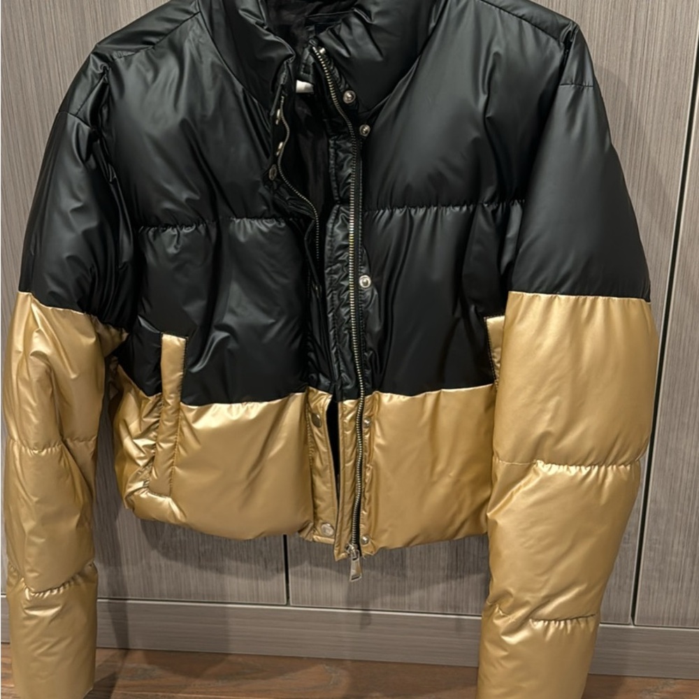 Black and Gold Women's Puffer Jacket